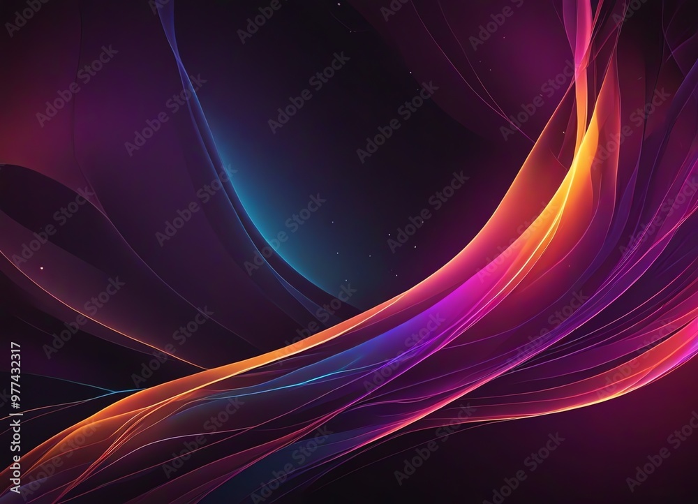 Naklejka premium A futuristic and vibrant background of an abstract glowing lines
