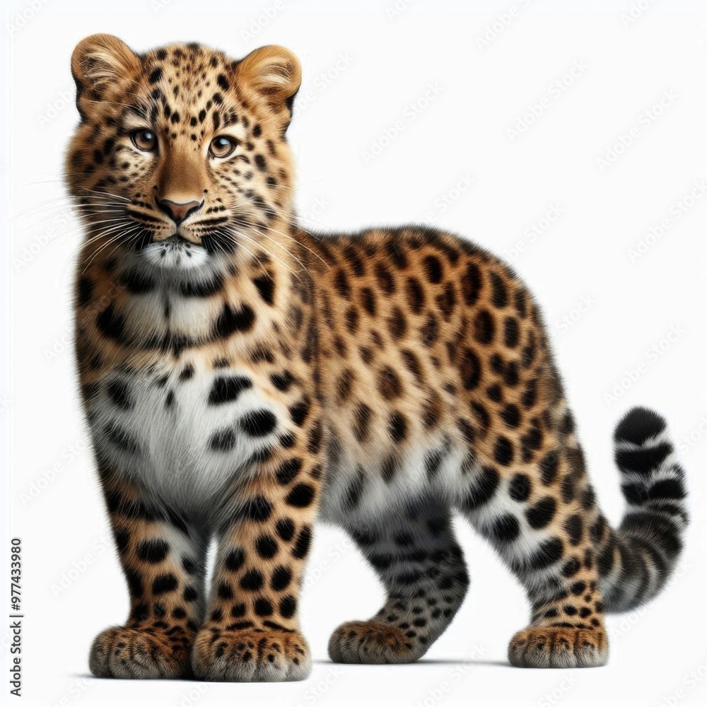Amur Leopard isolated on a white background Amur Leopard isolated on a white background