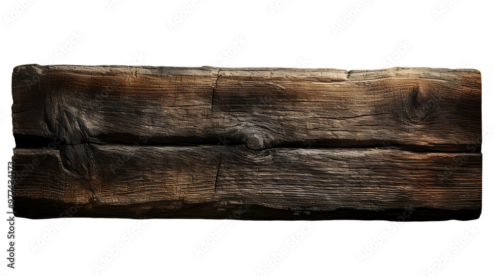 A single piece of rustic wooden plank A single piece of rustic wooden plank