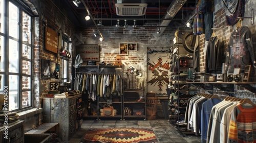 Rustic Clothing Store Interior