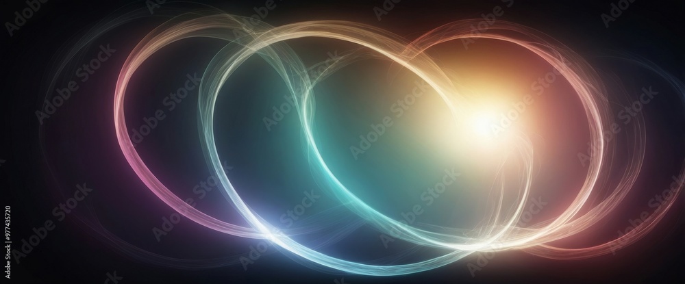 Abstract glowing circles in blue, pink, and yellow Abstract glowing circles in blue, pink, and yellow