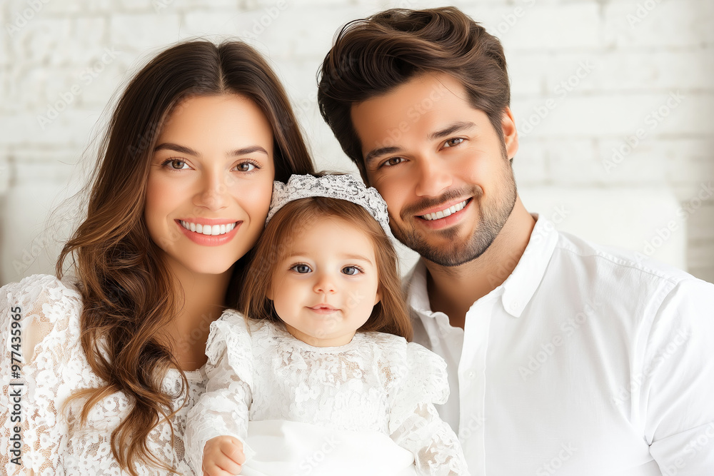 A Family Photo Featuring Mother, Father, And Newborn, Depicting Love And Unity As They Adapt To Their New Roles A Family Photo Featuring Mother, Father, And Newborn, Depicting Love And Unity As They Adapt To Their New Roles