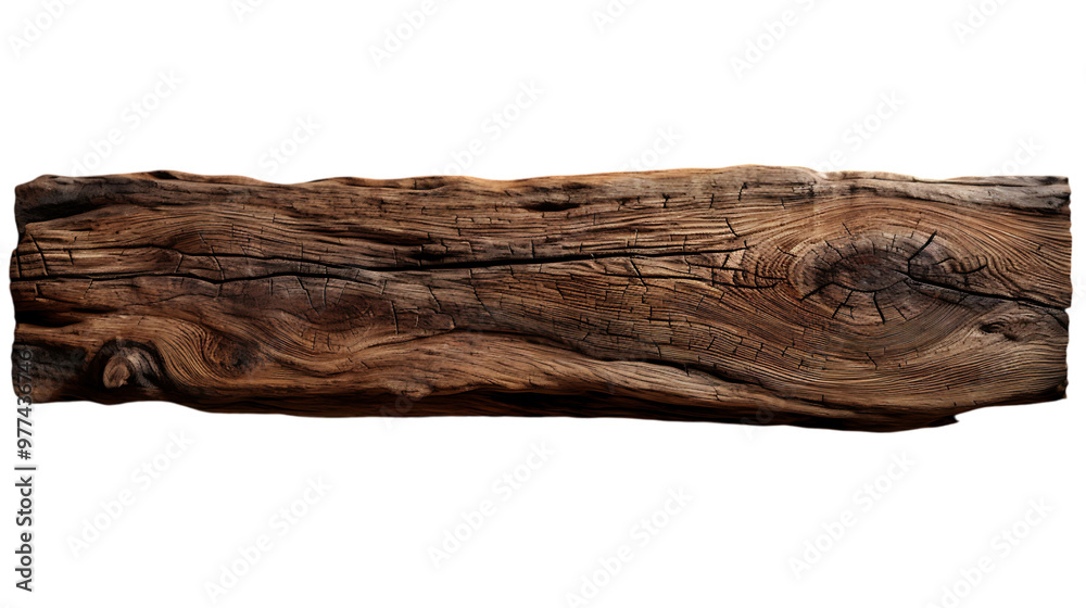 A single piece of rustic wooden plank