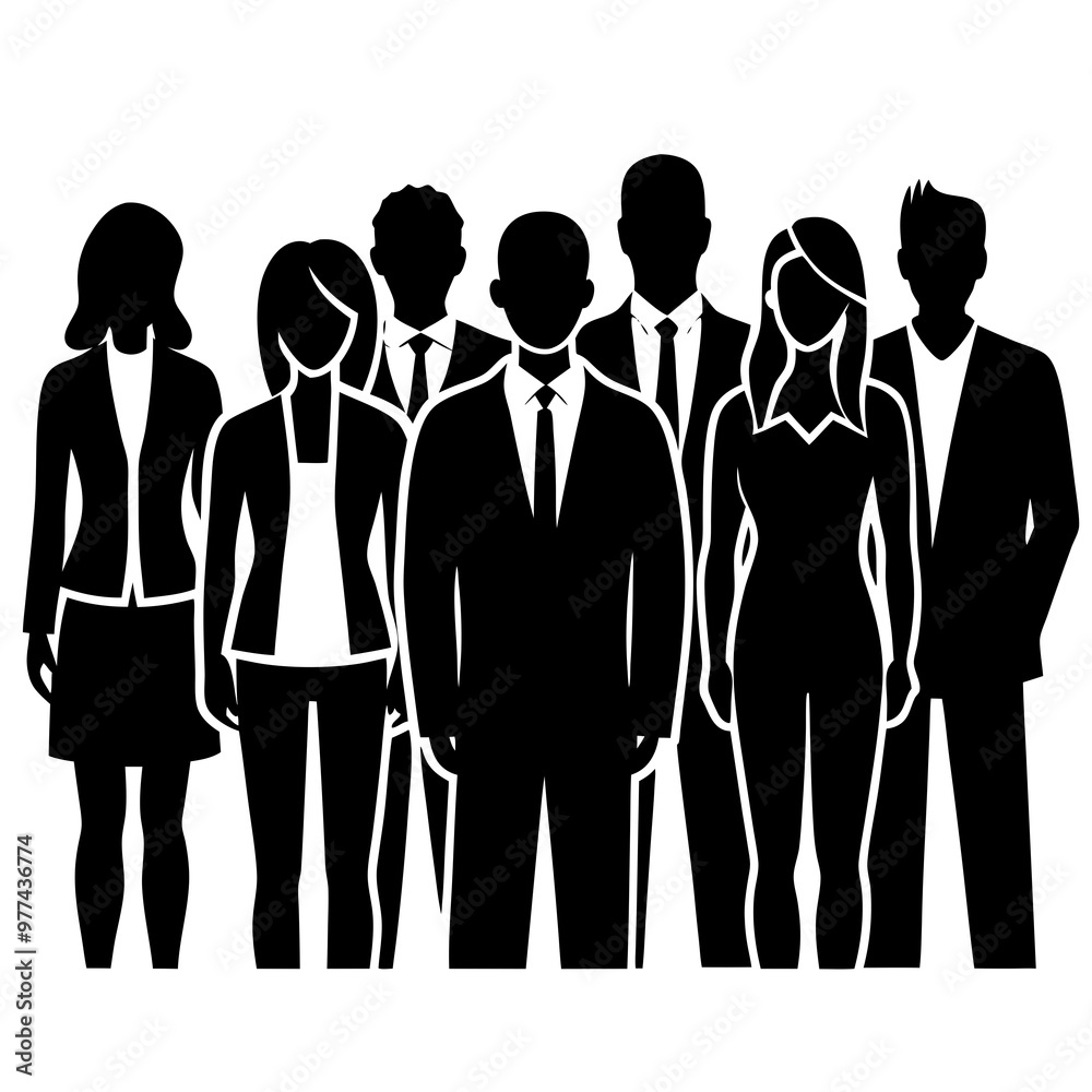 Professional business team standing confidently against a white background copy space Professional business team standing confidently against a white background copy space