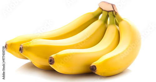 Fresh Yellow Bananas Bunch Isolated on a White Background design