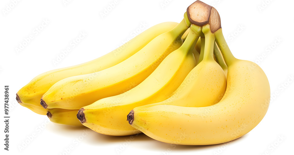 Fresh Yellow Bananas Bunch Isolated on a White Background design Fresh Yellow Bananas Bunch Isolated on a White Background design