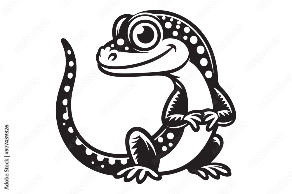 Obraz premium Simple Lizard Icon Vector Silhouette