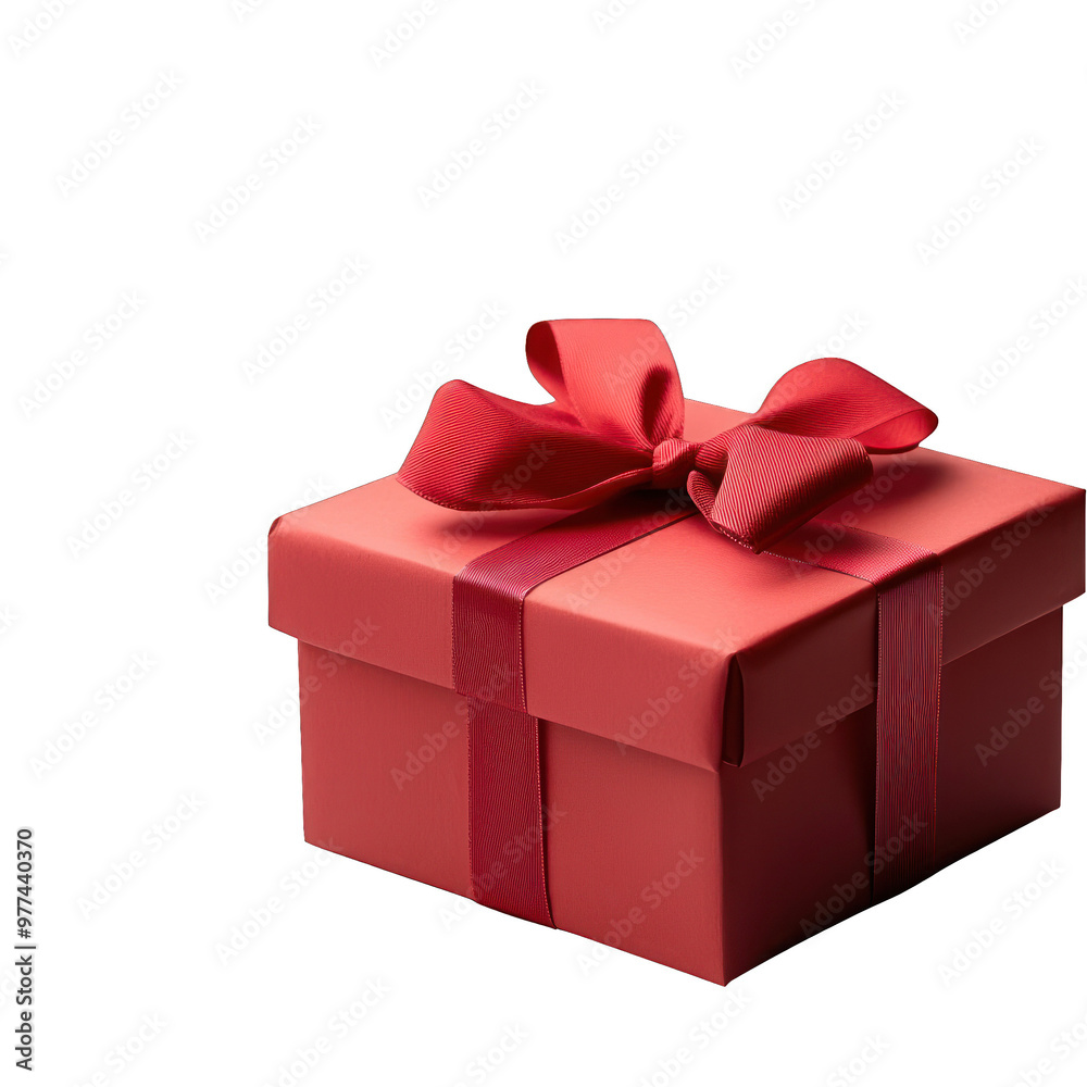 A beautifully wrapped red gift box with a glossy bow, perfect for any special occasion or celebration. transparent background A beautifully wrapped red gift box with a glossy bow, perfect for any special occasion or celebration. transparent background