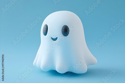 Cute and cheerful ghost character in a playful design, perfect for illustrations, animations, and Halloween-themed projects.