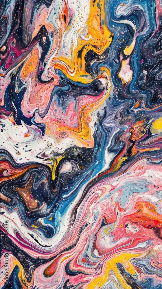 Vibrant abstract swirl of colors creating a mesmerizing and dynamic visual experience