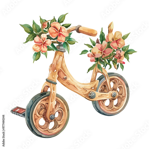 Elegant Hand-Drawn Watercolor Floral Roller Illustration