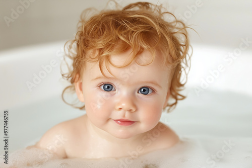 Newborn Baby In Bath