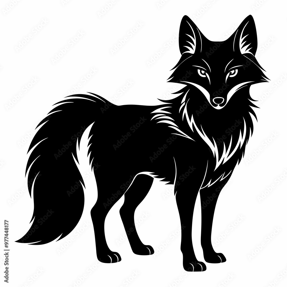 Fox Black vector silhouette Fox Black vector silhouette