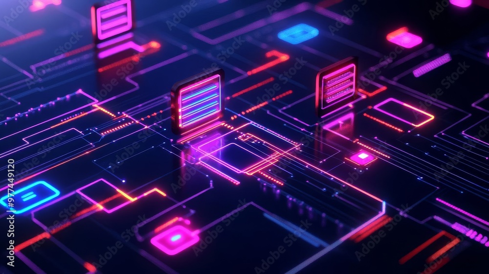 Design system manager, digital component library, glowing style guides, futuristic design consistency Design system manager, digital component library, glowing style guides, futuristic design consistency