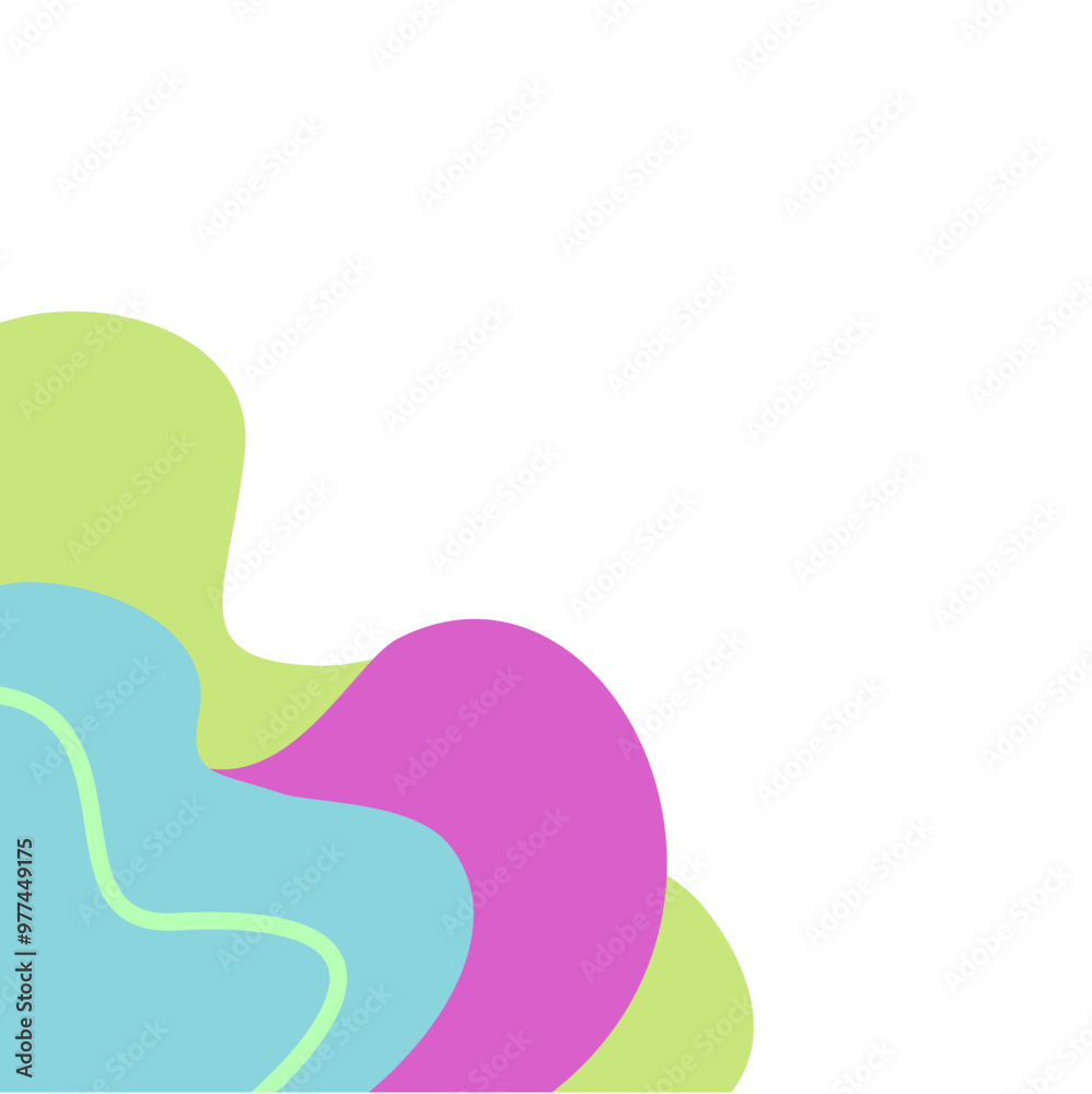 Abstract curve fluid elements for frame isolated on white background. Vector blobs set. Abstract curve fluid elements for frame isolated on white background. Vector blobs set.
