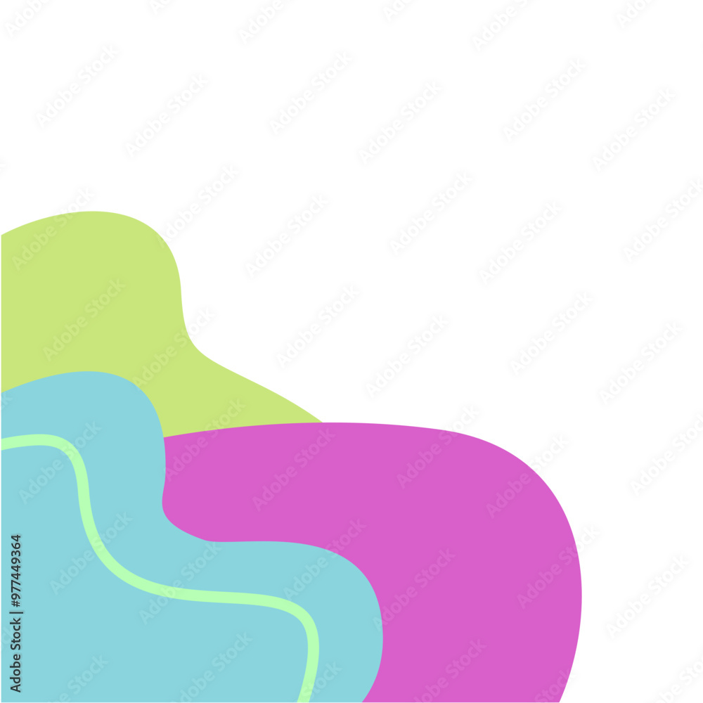 Abstract curve fluid elements for frame isolated on white background. Vector blobs set. Abstract curve fluid elements for frame isolated on white background. Vector blobs set.