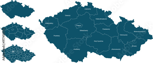 CZECH REPUBLIC MAP WITH DIVISIONS STATES DEPARTMENTS	
