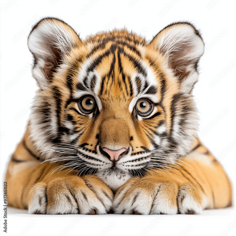 Fototapeta premium Tiger Cub Isolated