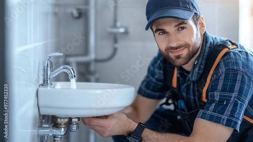 expert plumber focused on repairing bathroom sink pipes, ensuring safety and efficiency in residential plumbing tasks