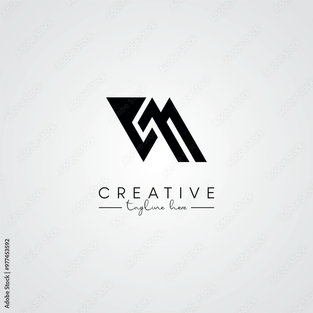 Abstract Minimal Artistic Letter VM MV Logo Design. Initial Based Letter Logo Symbol. Abstract Minimal Artistic Letter VM MV Logo Design. Initial Based Letter Logo Symbol.