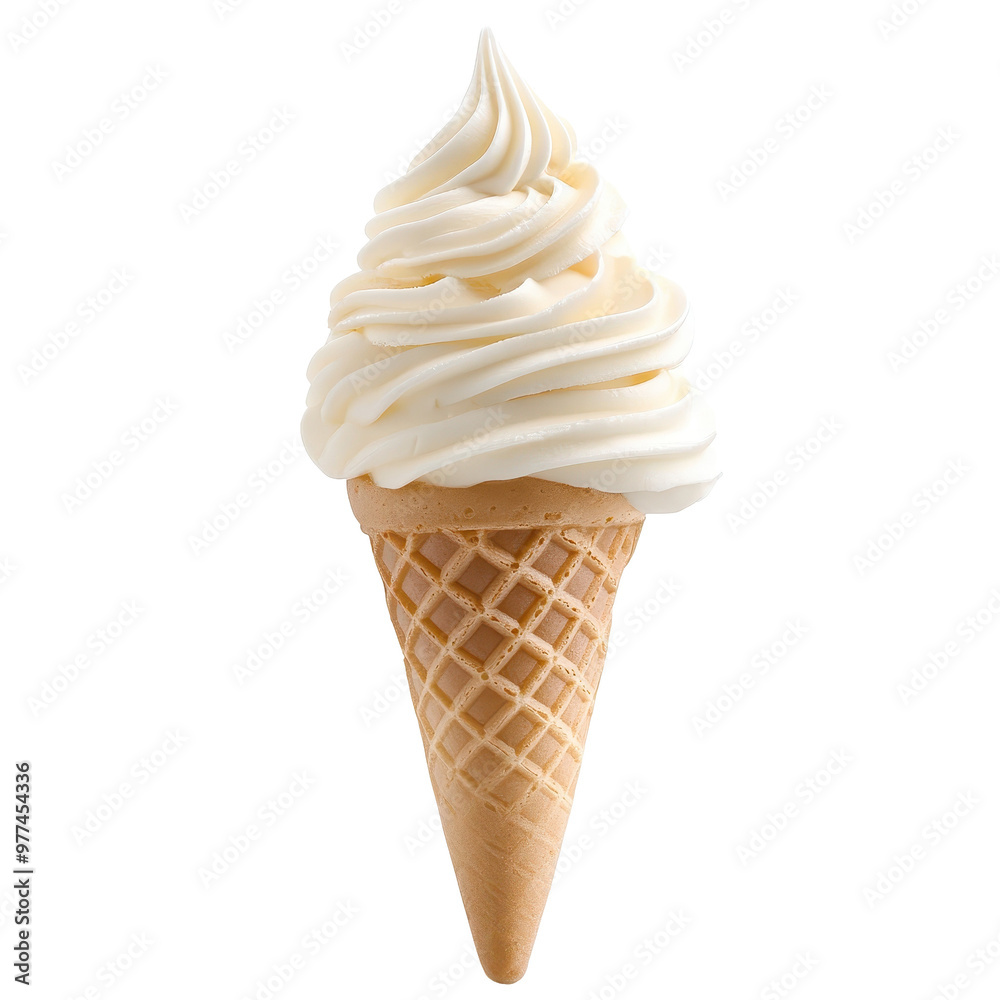 A white ice cream cone with a lot of whipped cream on top A white ice cream cone with a lot of whipped cream on top