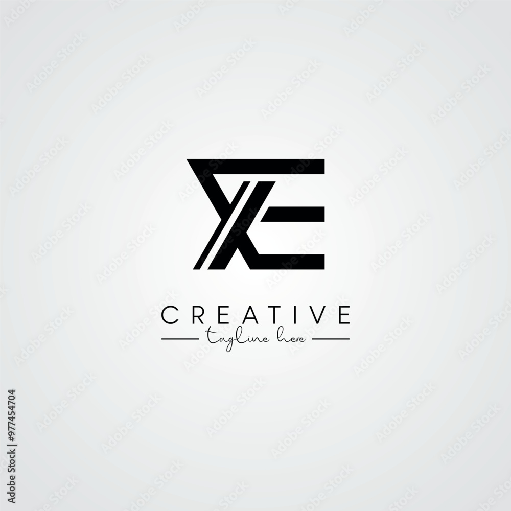 Abstract Minimal Artistic Letter XE EX Logo Design. Initial Based Letter Logo Symbol. Abstract Minimal Artistic Letter XE EX Logo Design. Initial Based Letter Logo Symbol.