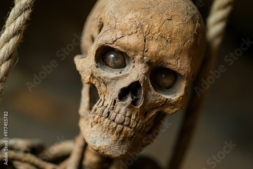 Human Skull with Glass Eyes.