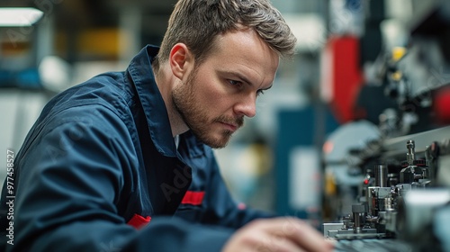 skilled technician in a factory setting, prioritizing safety and professionalism while conducting inspections and maintaining equipment