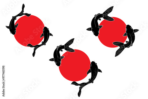  koi fish set of logo design concept of koi fish vector illustration

