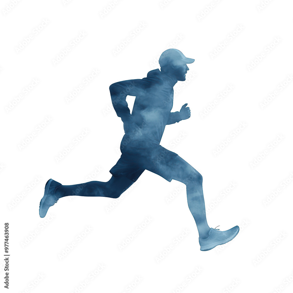 Dynamic silhouette of a runner in motion, symbolizing speed, athleticism, and determination in a vibrant, abstract style. transparent background Dynamic silhouette of a runner in motion, symbolizing speed, athleticism, and determination in a vibrant, abstract style. transparent background