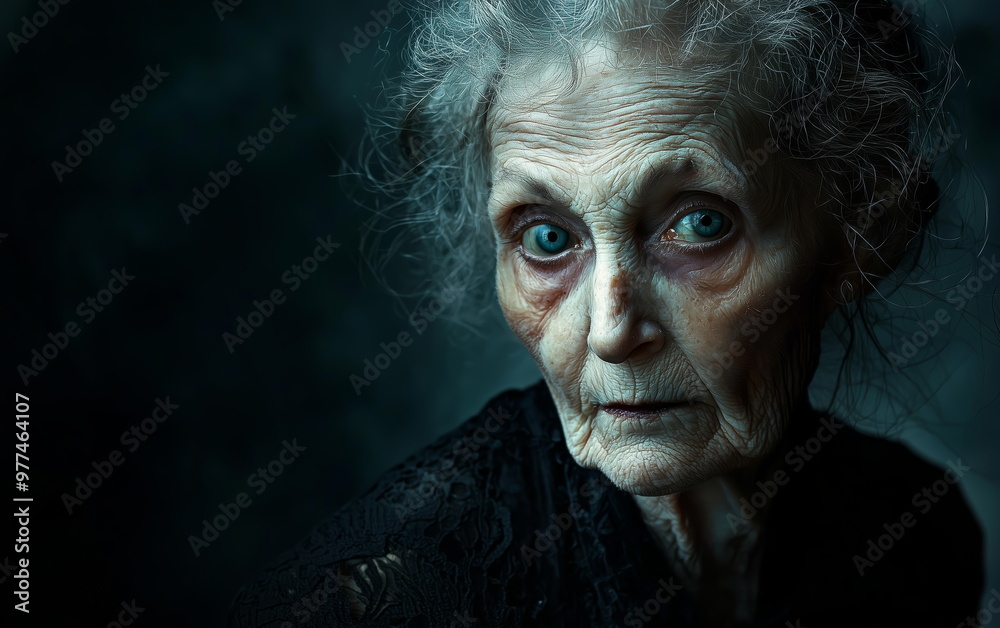 witch, wicked old lady, spooky and haunted. 