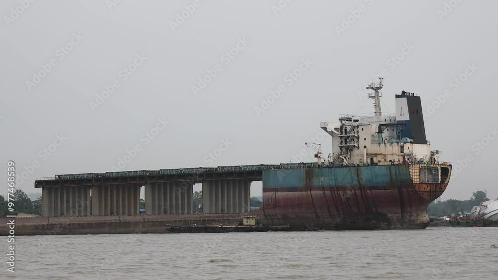 Ships broken up in the ship breaking yard, Chittagong, Sitakunda, Bangladesh