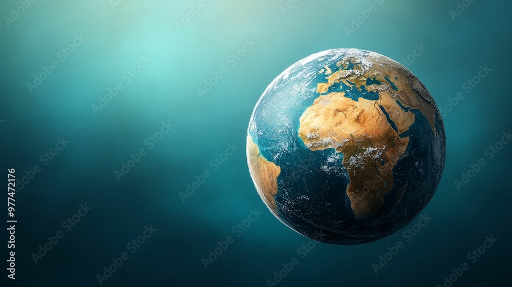 Satellite view of the Earths continents with vibrant colors highlighting different terrains and ecosystems Satellite view of the Earths continents with vibrant colors highlighting different terrains and ecosystems