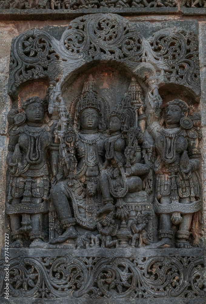 Intricate carvings and sculptures of the Hoysala temples in Belur, India. Intricate carvings and sculptures of the Hoysala temples in Belur, India.
