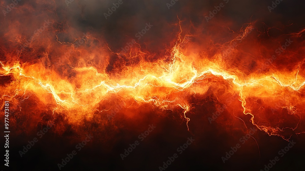 Abstract Fire and Lightning Background Abstract Fire and Lightning Background