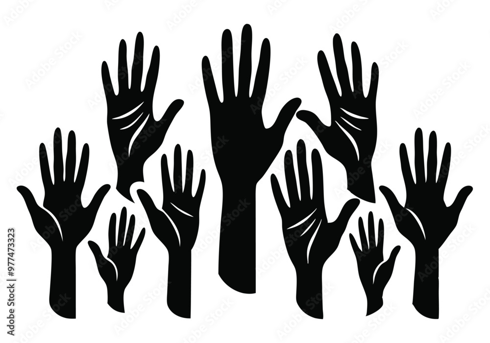 Hands of the person silhouette illustration vector Hands of the person silhouette illustration vector