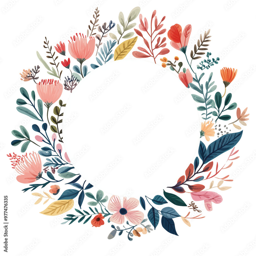 Fototapeta premium A white circle in the middle of a cute