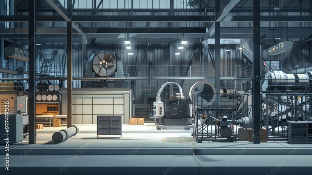 Industrial Interior: A Glimpse into a Modern Factory Industrial Interior: A Glimpse into a Modern Factory