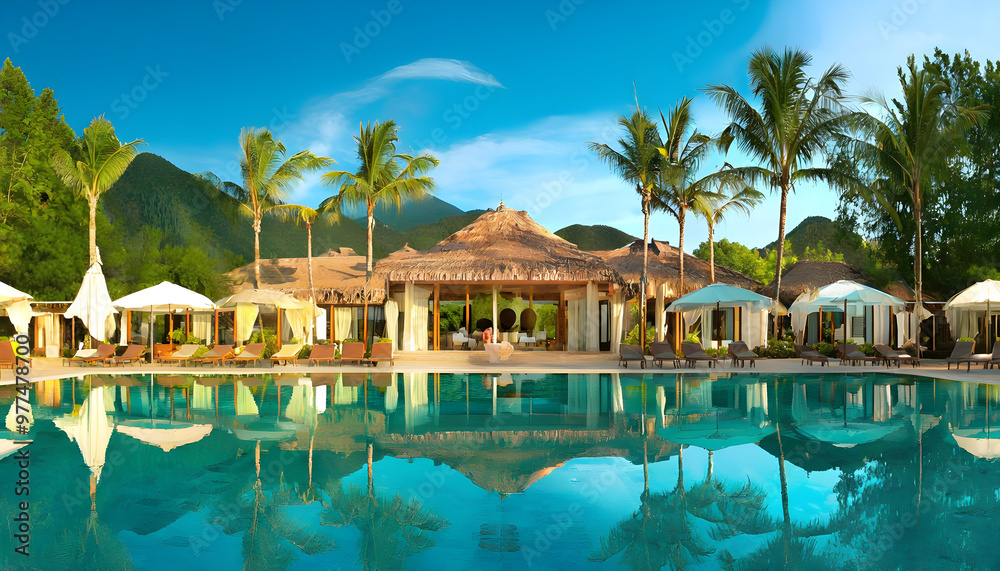 Obraz premium tropical resort pool