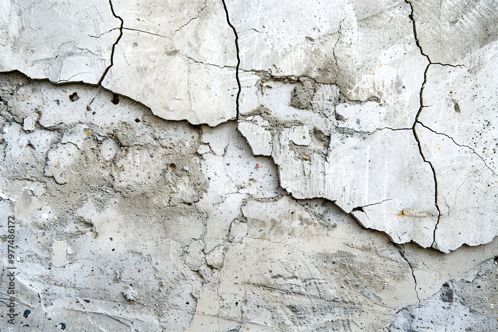 Detailed cracked white surface texture, providing a raw and distressed appearance, ideal for industrial and architectural backgrounds.