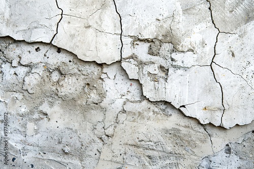Detailed cracked white surface texture, providing a raw and distressed appearance, ideal for industrial and architectural backgrounds.