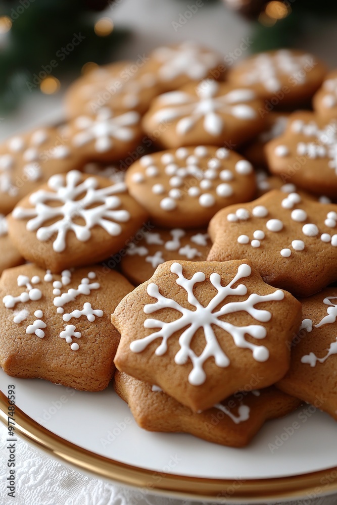 Delicious gingerbread cookies with intricate icing designs ideal for holiday celebrations Delicious gingerbread cookies with intricate icing designs ideal for holiday celebrations