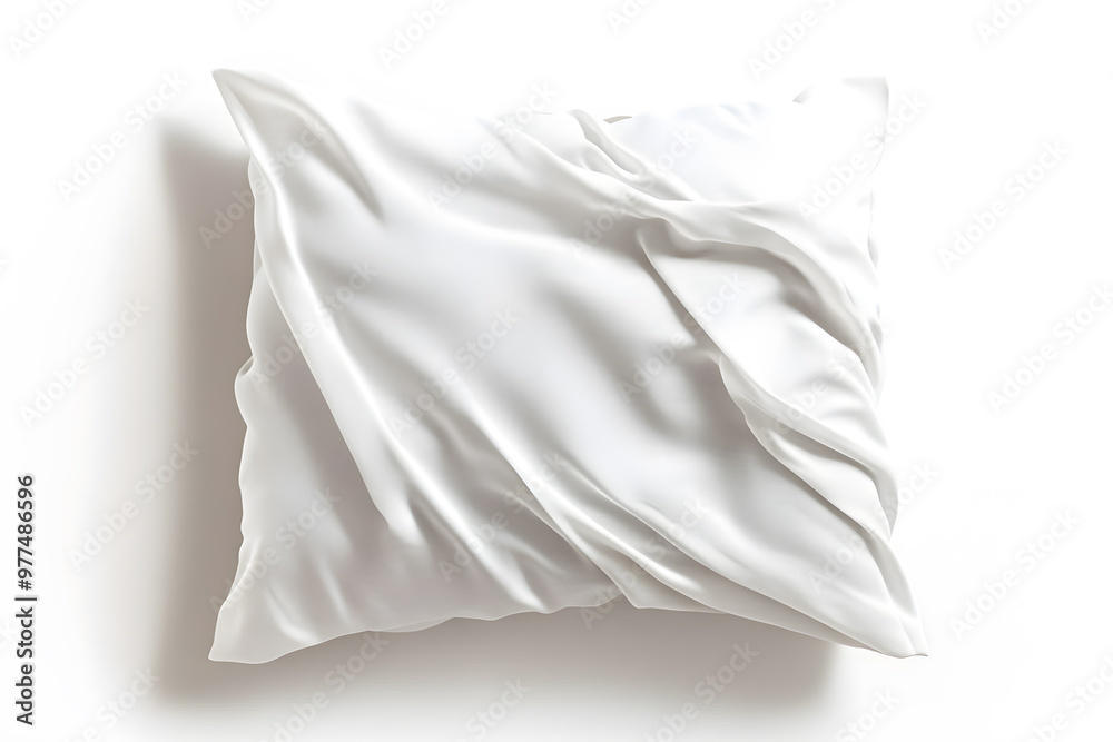 A white pillow mock-up isolated on light background A white pillow mock-up isolated on light background