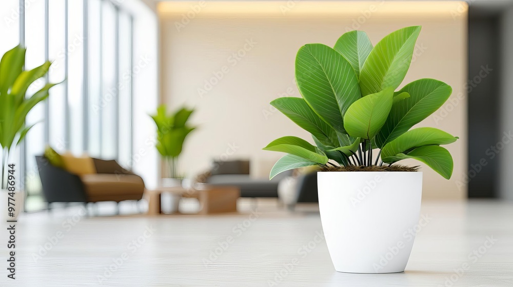 Upscale business hotel lobby with a cozy seating area Upscale business hotel lobby with a cozy seating area