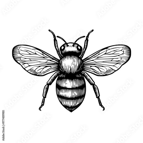 bee on white background