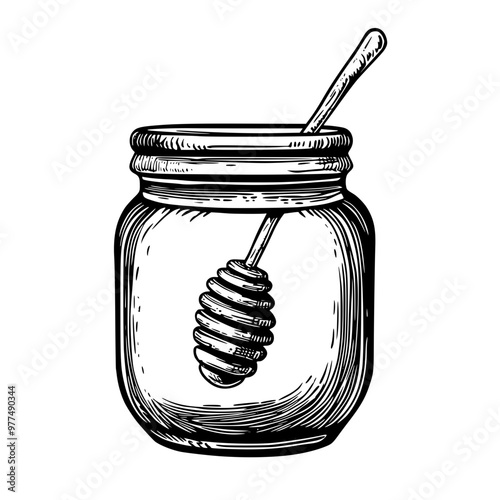 jar of honey and honeycomb