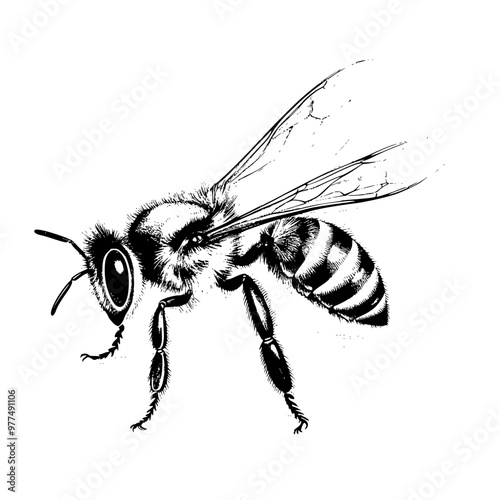 bee on white background