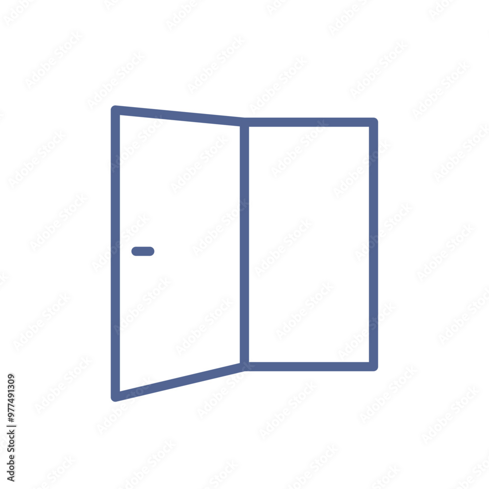 Door icon, entry, welcome and login symbol, linear doorway pictogram, simple line art open door icon, entrance symbol for ui design flat vector illustration. Door icon, entry, welcome and login symbol, linear doorway pictogram, simple line art open door icon, entrance symbol for ui design flat vector illustration.