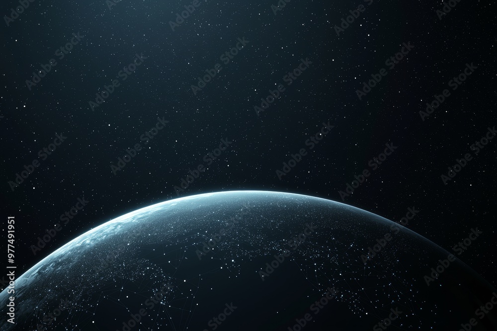 3D render of an animated glowing polygonal grid planet on a dark background. Globe, international map, communication, network earth and technology concept. 3D render of an animated glowing polygonal grid planet on a dark background. Globe, international map, communication, network earth and technology concept.
