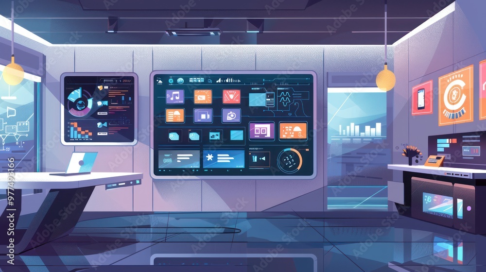 Futuristic Tech Control Room Futuristic Tech Control Room